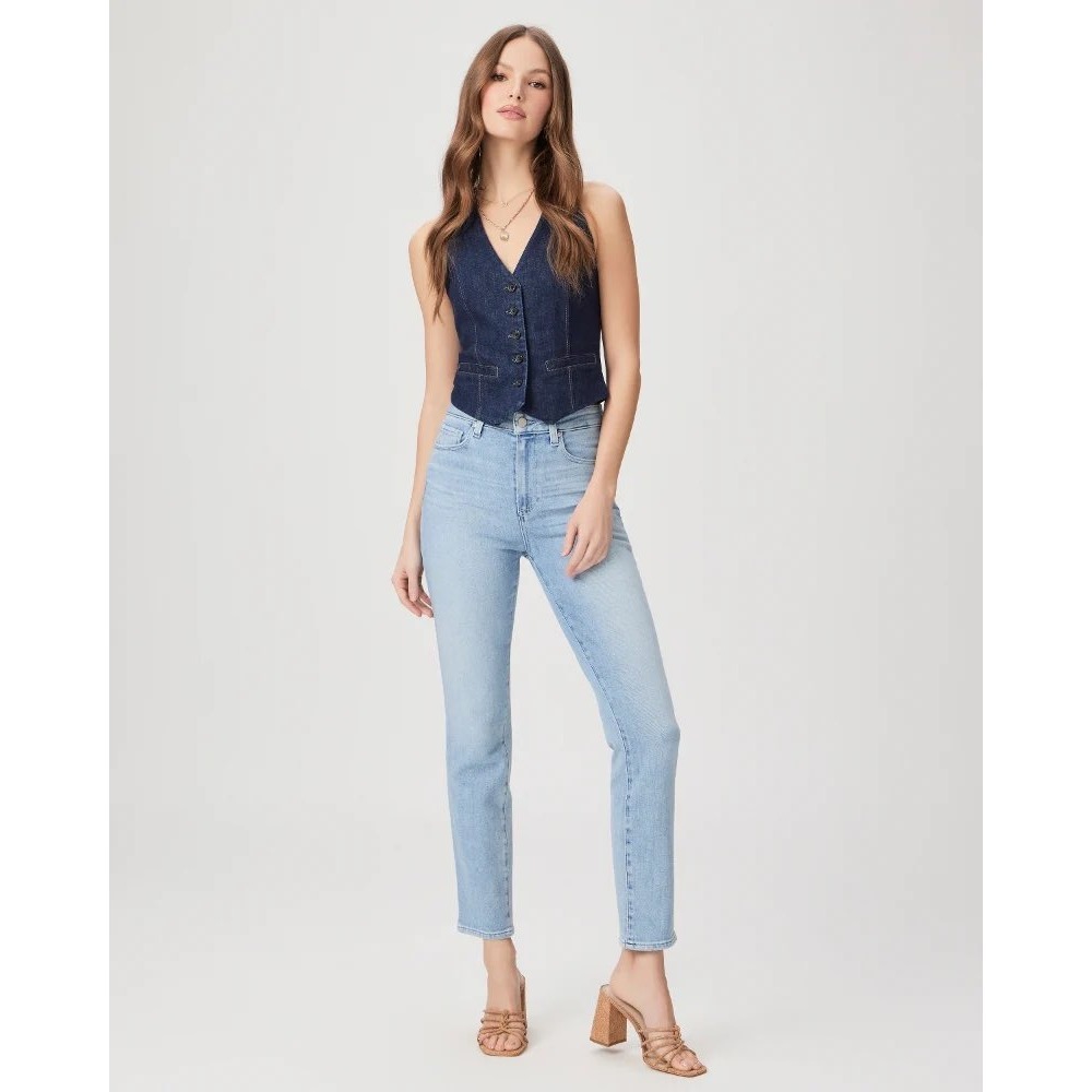 PAIGE Gemma High Rise Cigarette Leg Jeans Shooting Star Light Blue Size 0 24 NWT